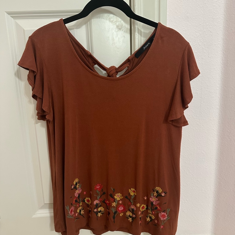 Jroberts Women's Brown Floral Top